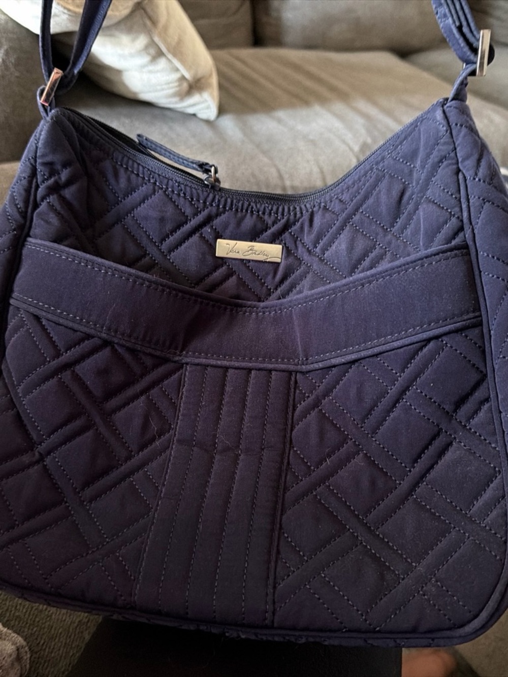 Vera Bradley Quilted Dark Navy Shoulder Bag